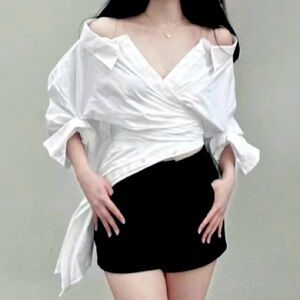 Alexander Wang Asymmetric White Blouse